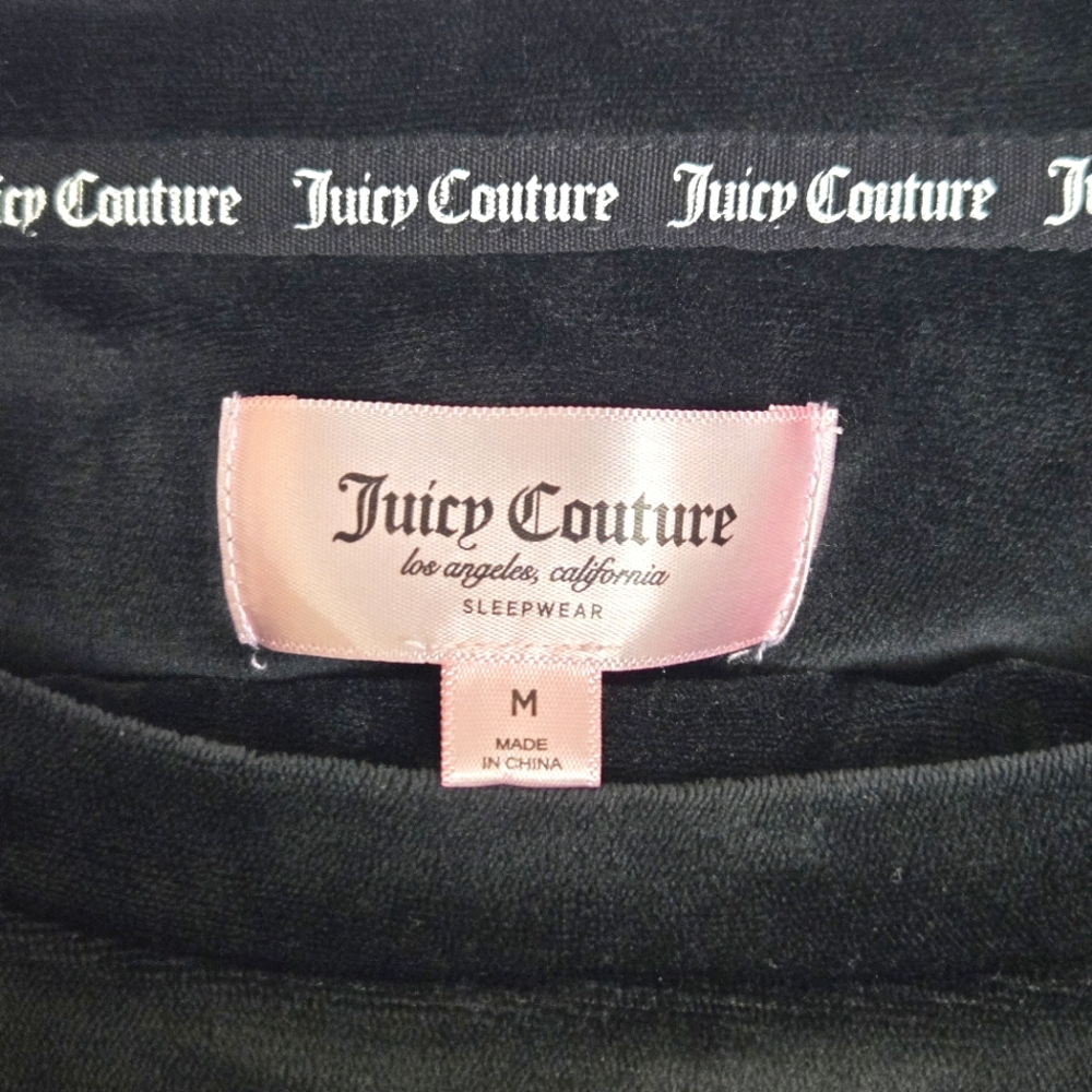 NWOT Juicy Black Velour Tracksuit Lounge Set Rhinestone Logo - Picture 4 of 7